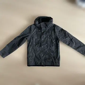 다크 그레이 후드 부착 밀리터리 자켓