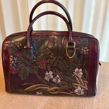 꽃무늬 가죽 보스턴 백 수선화 기모노 백