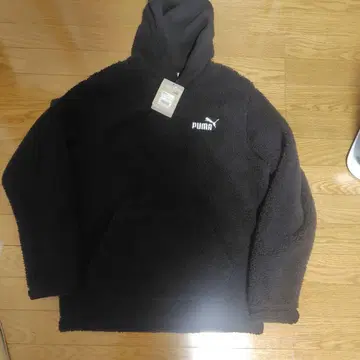 PUMA 플리스 후드 부착 후드티 블랙