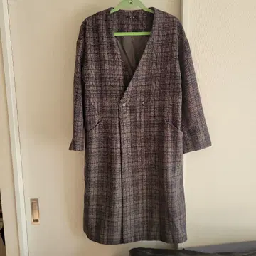 체크 노카라 코트 LL사이즈