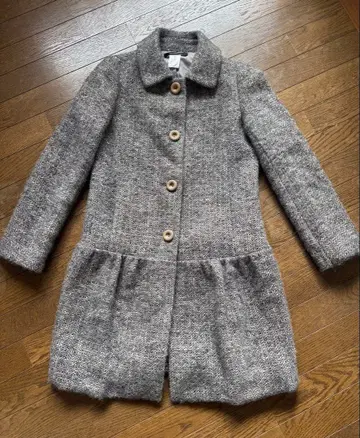 그레이 계열 트위드 롱 코트