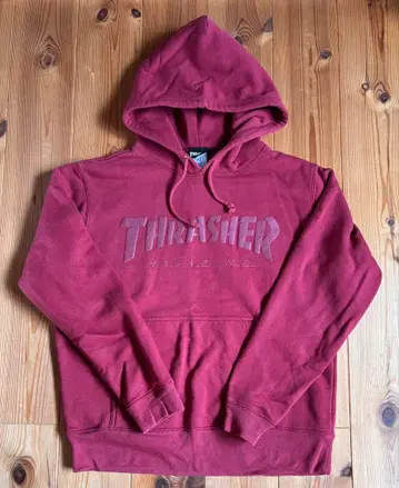 THRASHER 버건디 후드 부착 후드티 M