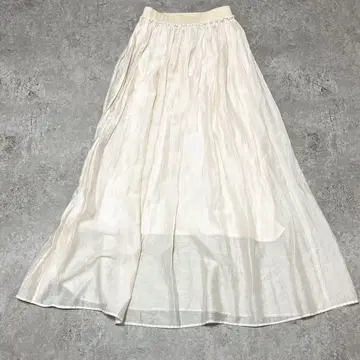 새상품급 DouDou 시어 플리츠 스커트 맥시 길이