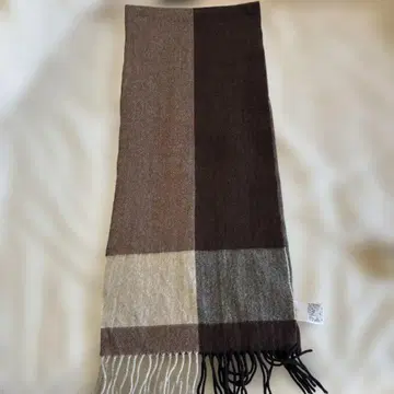 카와베 울 100% 체크 무늬 머플러