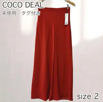 택 포함! COCODEAL 랜덤 도트 바이어스 플레어 스커트 사이즈 2