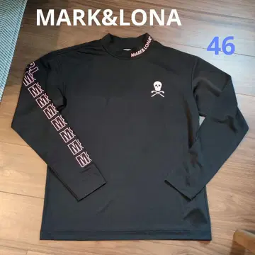 마크앤로나 골프 남성용 긴팔 모크넥 셔츠 46 블랙 스컬