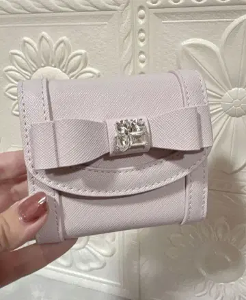 새상품 완판 시마무라 x Coco 비쥬 리본 미니 지갑 밀키 핑크