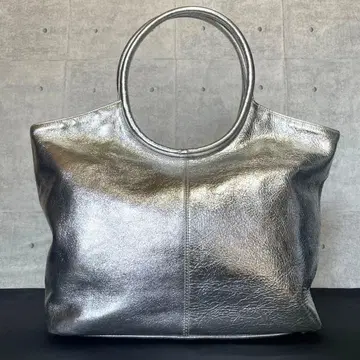 [ 미사용급 ] HAMANO 하마노 가죽공예 실버 가죽 서클 핸드백