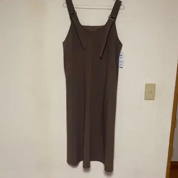 GALLORIA 브라운 오버롤 스커트 롱 기장 프리 사이즈