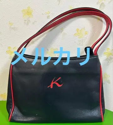 Kitamura2 키타무라2 가죽 핸드백 블랙 x 빨간색 새상품급