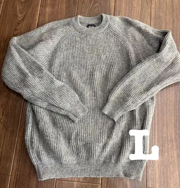 BEAMS 그레이 리브 스웨터 L 사이즈