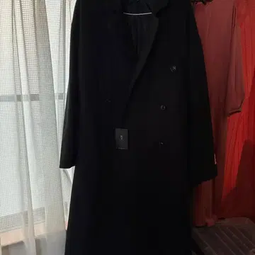 미사용 새상품 더블 브레스트 체스터 코트 L 사이즈 블랙