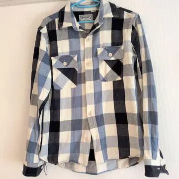 HOUSTON CO. 체크 무늬 긴팔 셔츠 M