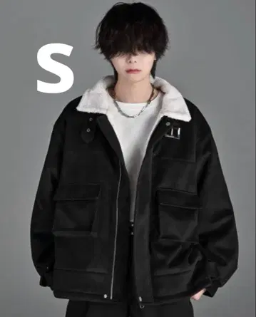 ADRER B-3 멜톤 보아 플라이트 자켓 블랙 S