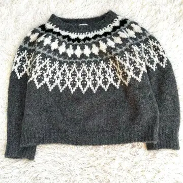 [ 24AW ] 알파카 샤기 페어아일 풀오버 프레이 아이디 그레이