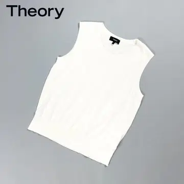 Theory 슬리브리스 니트 베스트 크루넥 화이트 S*HD633