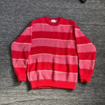 FTW 스트라이프 니트 스웨터 빨간색 핑크