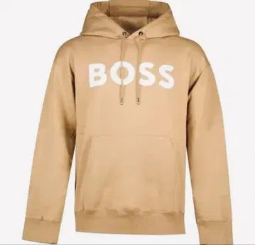 [택 포함 새상품] BOSS 베이지 로고 후드티