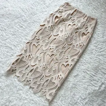 CELFORD 롱 스커트 하트 레이스 스커트 아이보리 36