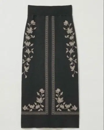 Eaphi SCARF MOTIF KNIT SKIRT 차콜 2