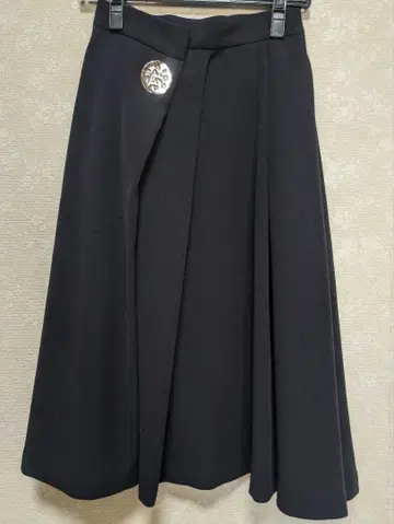 르쉘 블루 네이비 버튼 스커트