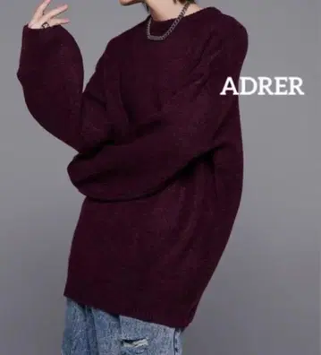 ADRER 극상 퍼지 니트 와인 레드 S