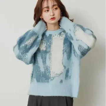 센스 오브 플레이스 뉴앙스 패턴 니트 스웨터 블루