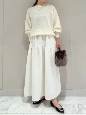 새상품급 Ballsey 페이즐리 마틀라세 개더 롱 스커트 34