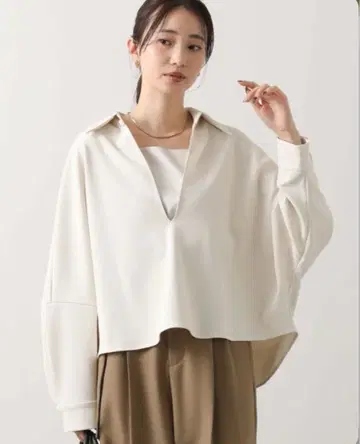 그레디 브릴리언트 조젯 스키퍼 블라우스 새상품 아이보리