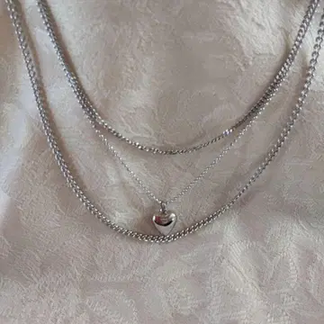 실버 하트형 펜던트 목걸이