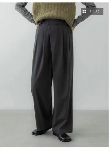 크루레 crewre 비대칭 투 턱 팬츠 사이즈 2