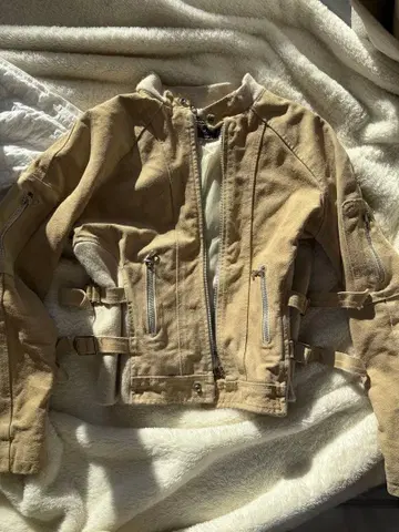 스웨이드 기믹 자켓 천연 가죽