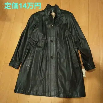 램 가죽 롱 코트 천연 가죽 블랙 새상품 미사용 택 포함