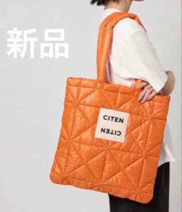 미사용 새상품 [ CITEN ] CITEN 패디드 토트백 오렌지