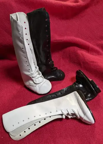 [재고 처분] 인형용 천연 가죽 롱 부츠 화이트 60mm [올드 재고]