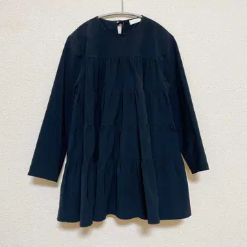 ballsey 스트레치 타프타 티어드 블라우스 네이비