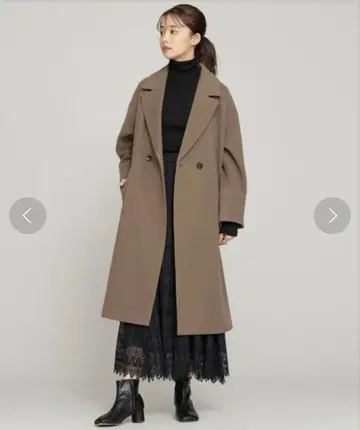 nano universe 울 비버 세미 더블 체스터 코트