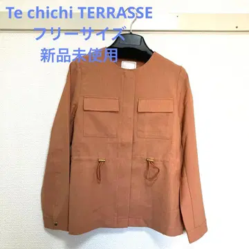 테치치 테라스 린넨 느낌 노카라 블루종