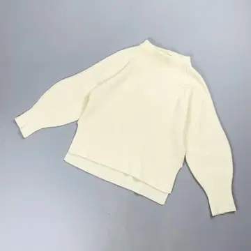 개럴개런트 모크넥 리브 니트 울 아이보리 F*HD626