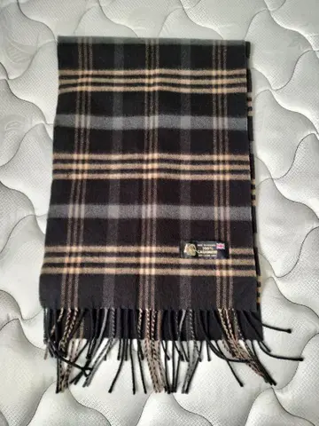 100% 캐시미어 체크 무늬 머플러