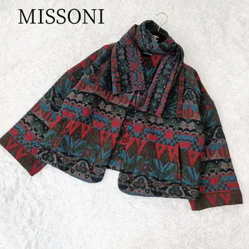 [ 미쏘니/MISSONI ] 노카라 자켓 올 패턴 이탈리아제 머플러