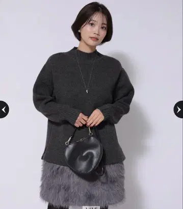 밑단 퍼 레이어드 튜닉 원피스 시착만 한 상품