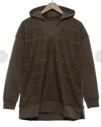 후디 튜닉 프론트 레이스 긴팔 사이즈 M