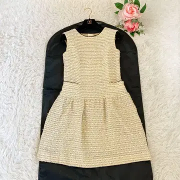 토카 TOCCA 원피스 트위드 무릎 기장 슬리브리스 0 아이보리