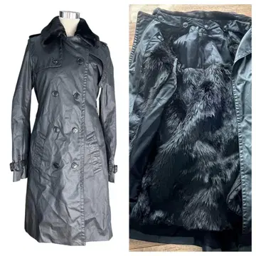 폴로 랄프 로렌 트렌치코트 퍼 탈부착 가능 블랙 L