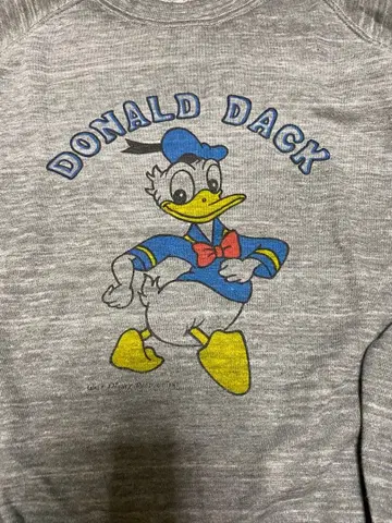 [빈티지] 70s 도널드 덕 염색 프린트 맨투맨