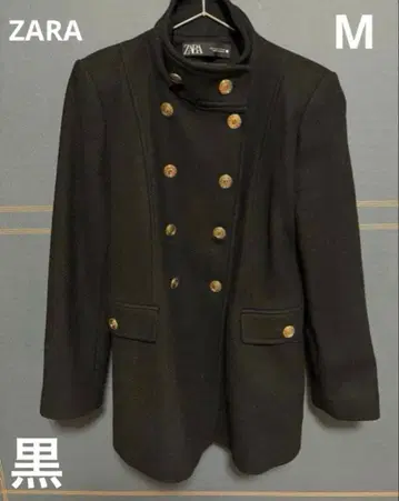 ZARA 울 블렌드 코트 더블 버튼 나폴레옹 코트 만테코