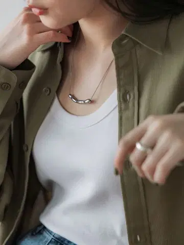 crewre 크루레 웨이비 조절 가능 목걸이 실버