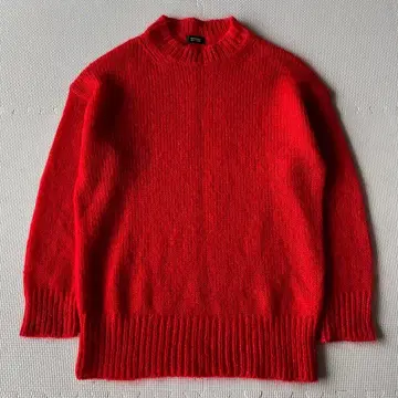 새상품급 저널 스탠다드 가죽 크루넥 모헤어 혼방 니트 빨간색 프리