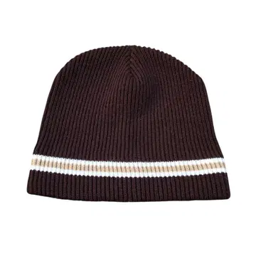 브라운 리브 니트 모자